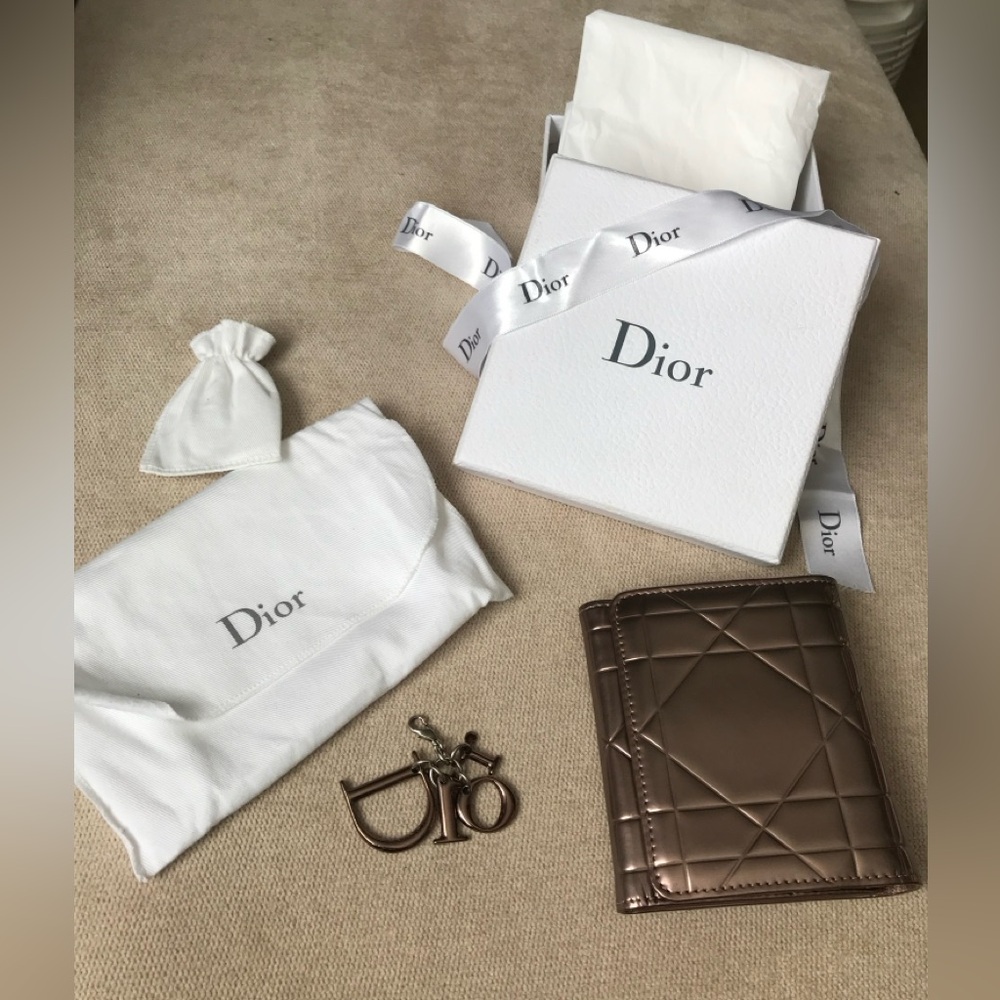 Gorgeous Authenic Dior Rose Gold Cannage wallet